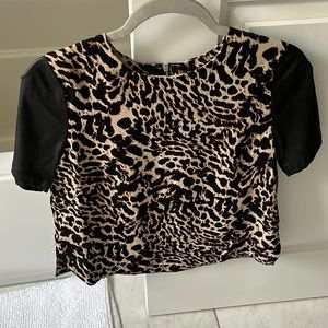 Leopard and leather shirt